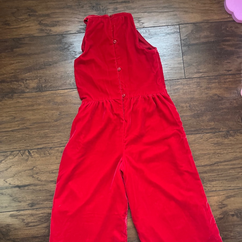 Velvet bow jumpsuit
